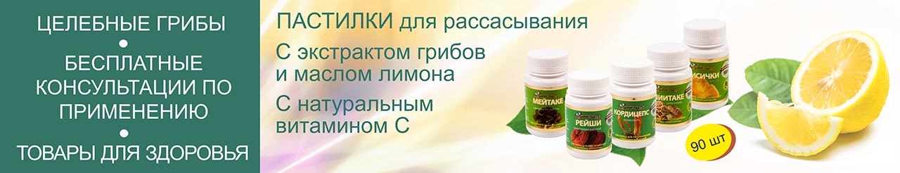 Пастилки для рассасывания с грибными добавками